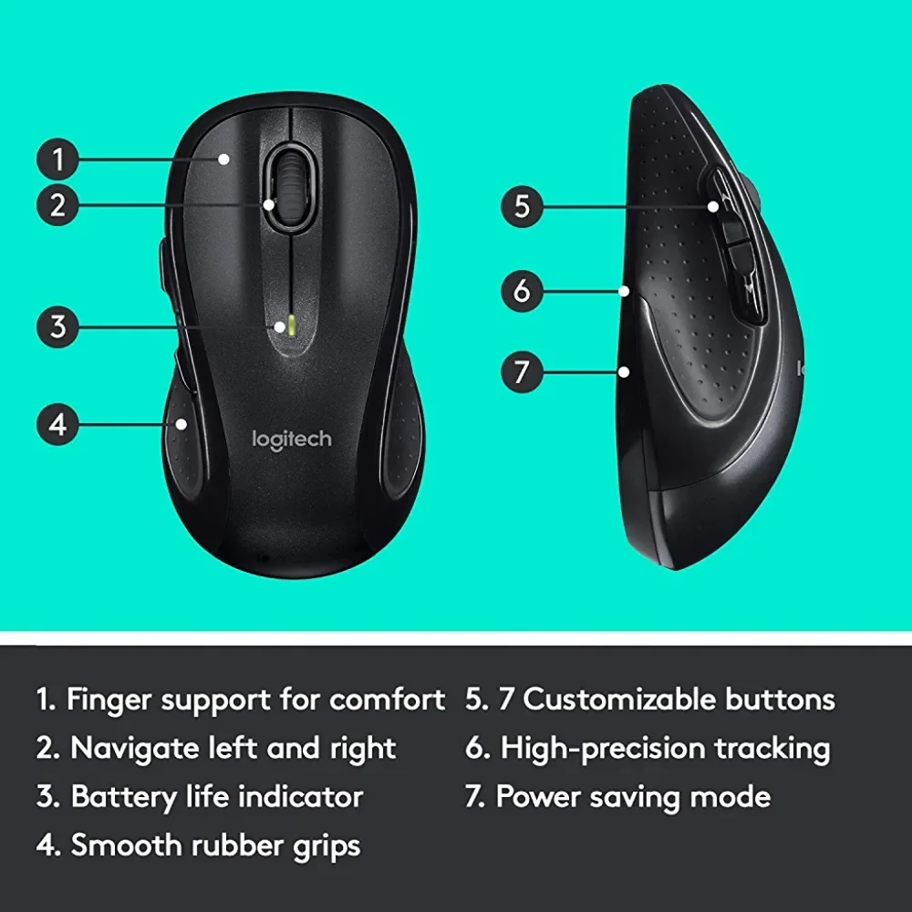 Logitech M510 Wireless Computer Mouse - Picture 7 of 9